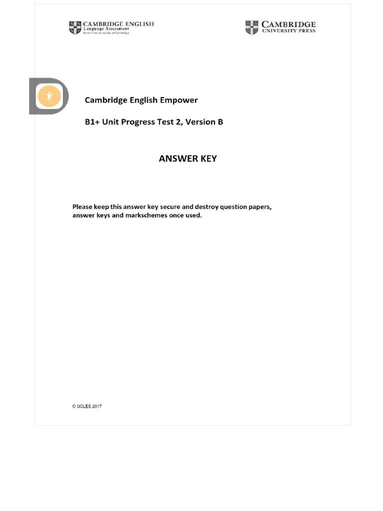 Progress Test Unit 2 B1 | PDF