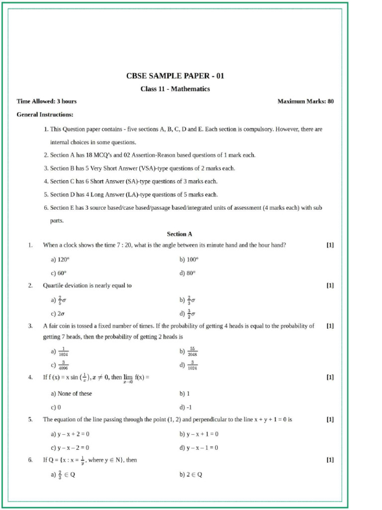 Mathematics 2023 Set - 1 | PDF