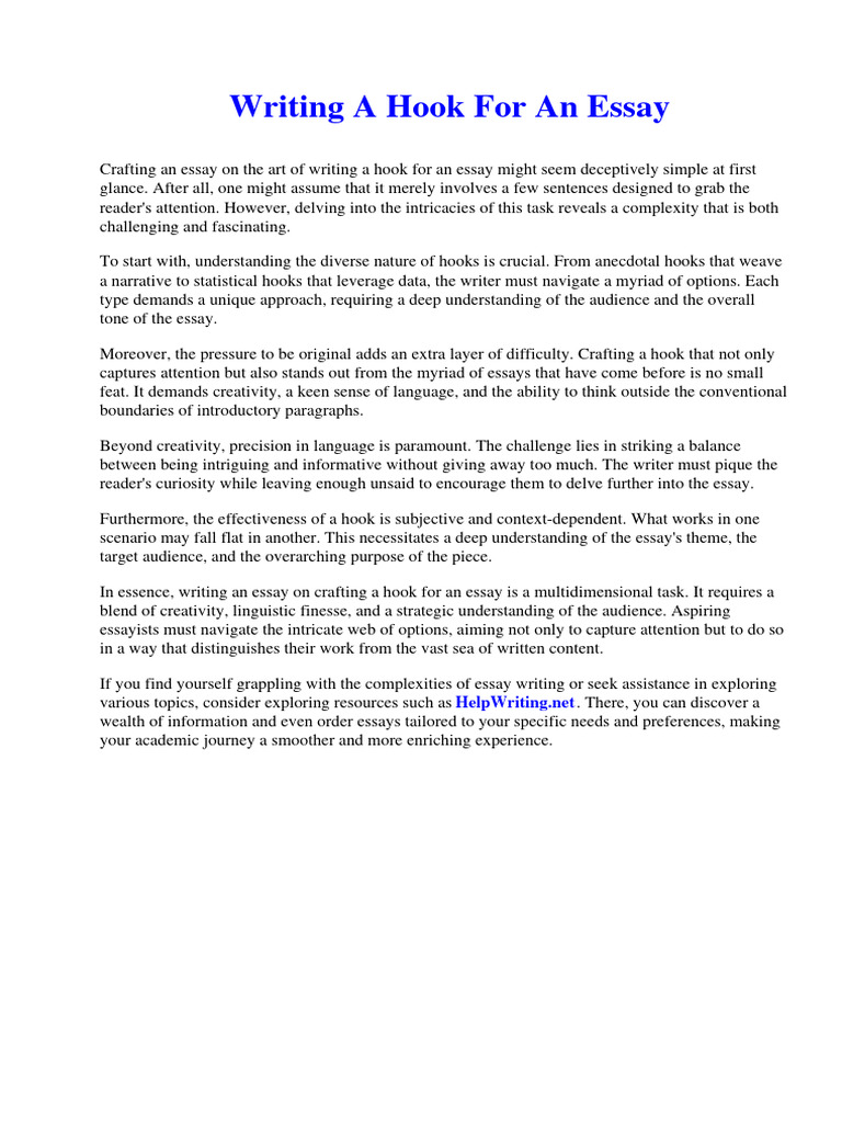 HOW TO WRITE A HOOK FOR A LITERARY ESSAY visual data 2