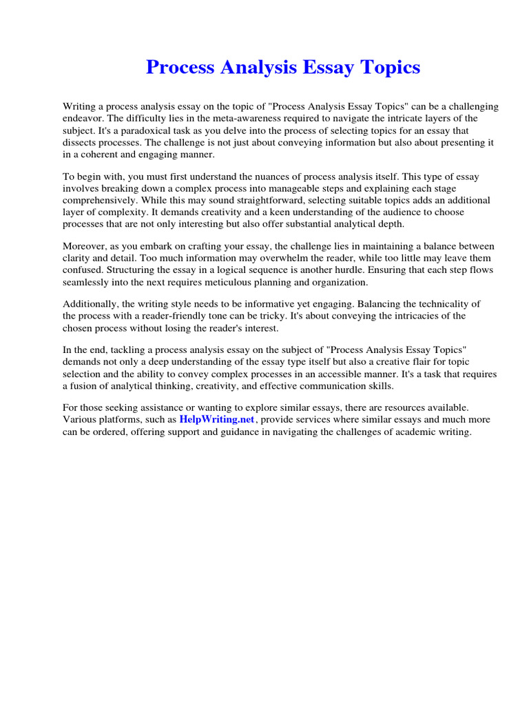 Process Analysis Essay Topics Download Free PDF Nazi Germany The Holocaust