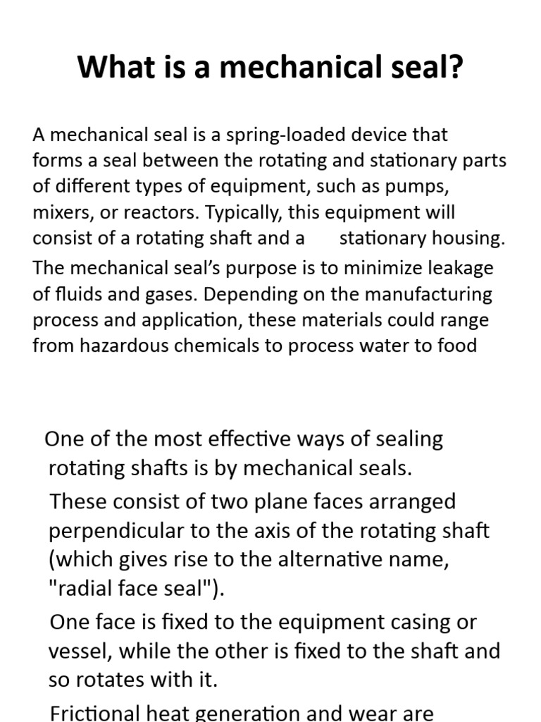 Understanding Mechanical Seals | PDF | Pump | Leak