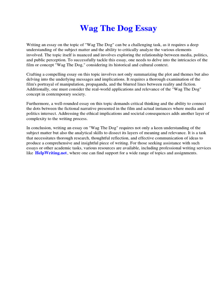 Wag the dog essay pdf grassland forests