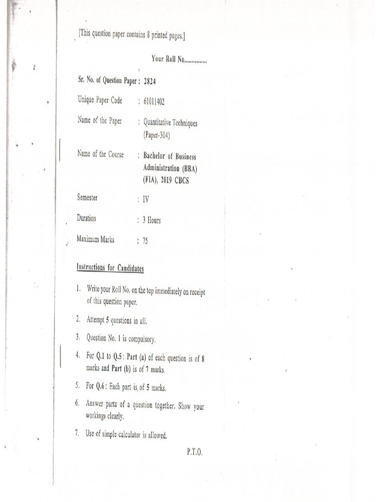 Quantitative techniques pdf