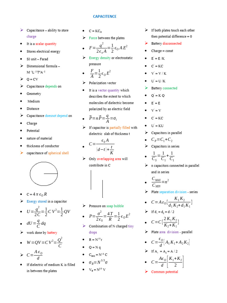 Capacitance Pdf Capacitance Capacitor