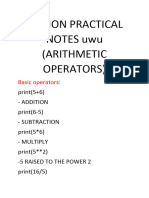 Python Practical Notes - Arithmetic Operators - Part 1
