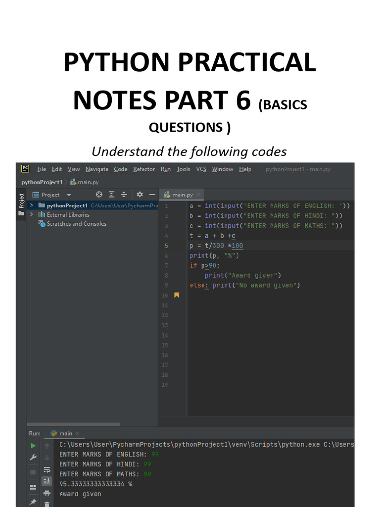 Python Practical Notes Part 6 | PDF