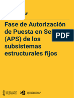 Fase de Autorización de Puesta en Servicio (APS) de Los Subsistemas Estructurales Fijos