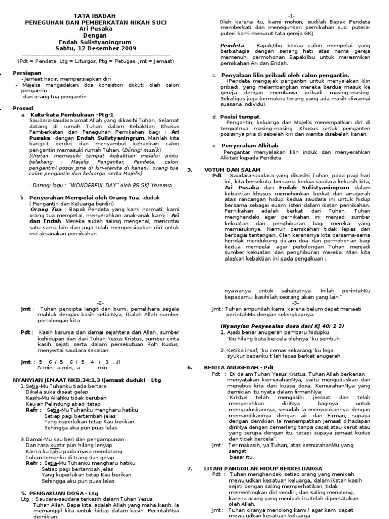 Liturgi Pernikahan Ari