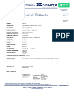 Certificado de Calibración: Laboratorio de Metrología