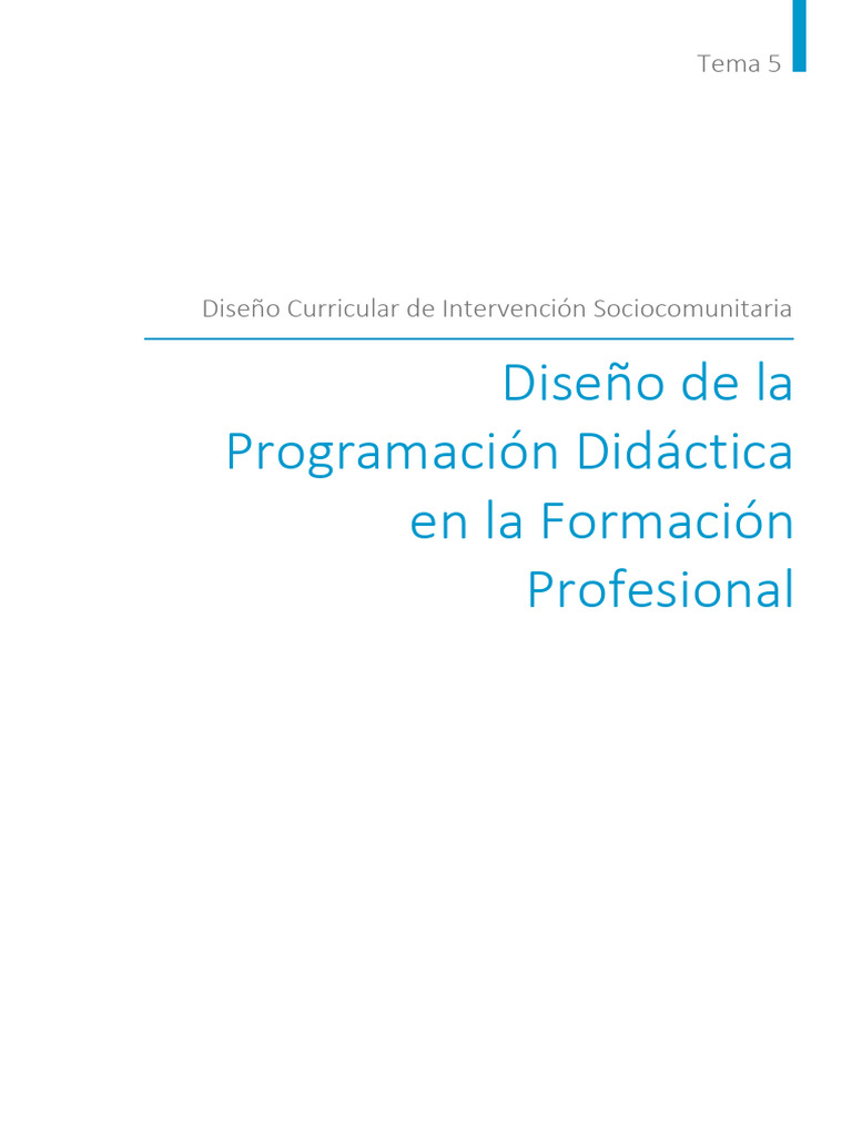 Tema 5 | PDF | Plan de estudios | Educación de la primera infancia