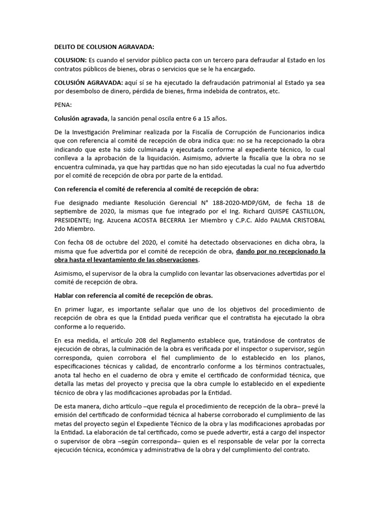 Definición de Colusión Agravada | PDF | Finanzas y dinero