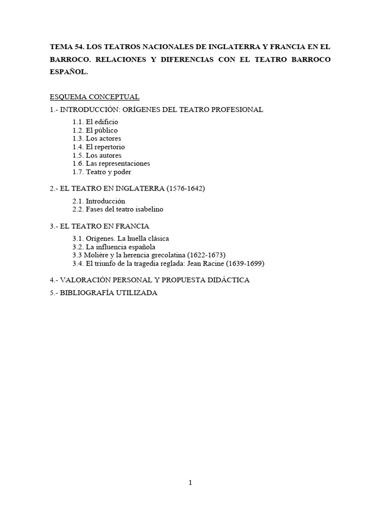Tema 54 1 los teatros nacionales de inglaterra y francia e