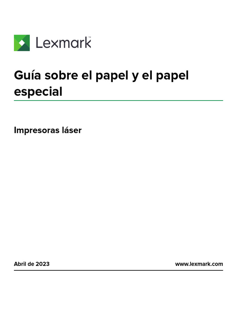 Guia Uso de Papel Impresora Lexmark Ms521 PDF Papel Impresora