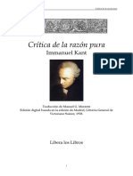 Kant Immanuel - Crîtica de La Razôn Pura