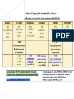 December Timetable