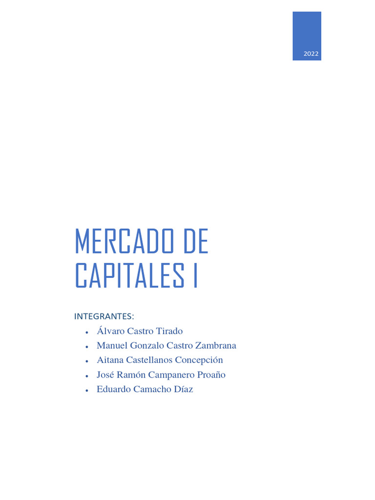 Mercado de Capitales 1 | PDF | Bolsa | Business