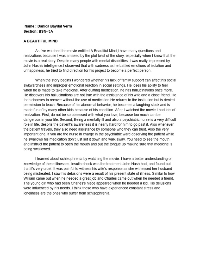 A Beautiful Mind Download Free PDF Mental Disorder Schizophrenia