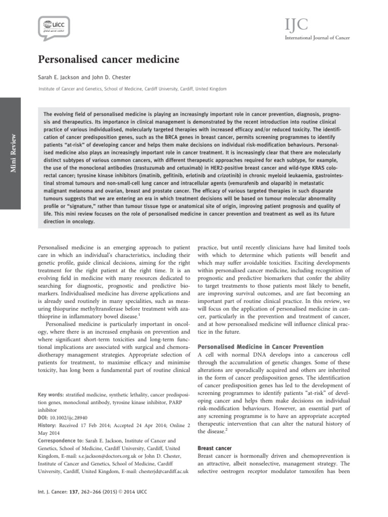 Personalised Medicine in Cancer Care | PDF | Epidermal Growth Factor ...