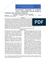 The Effect of Transactional Leadership On Academic Performance of Primary School Pupils in Social Studies in Munkunyu Sub County Kasese District