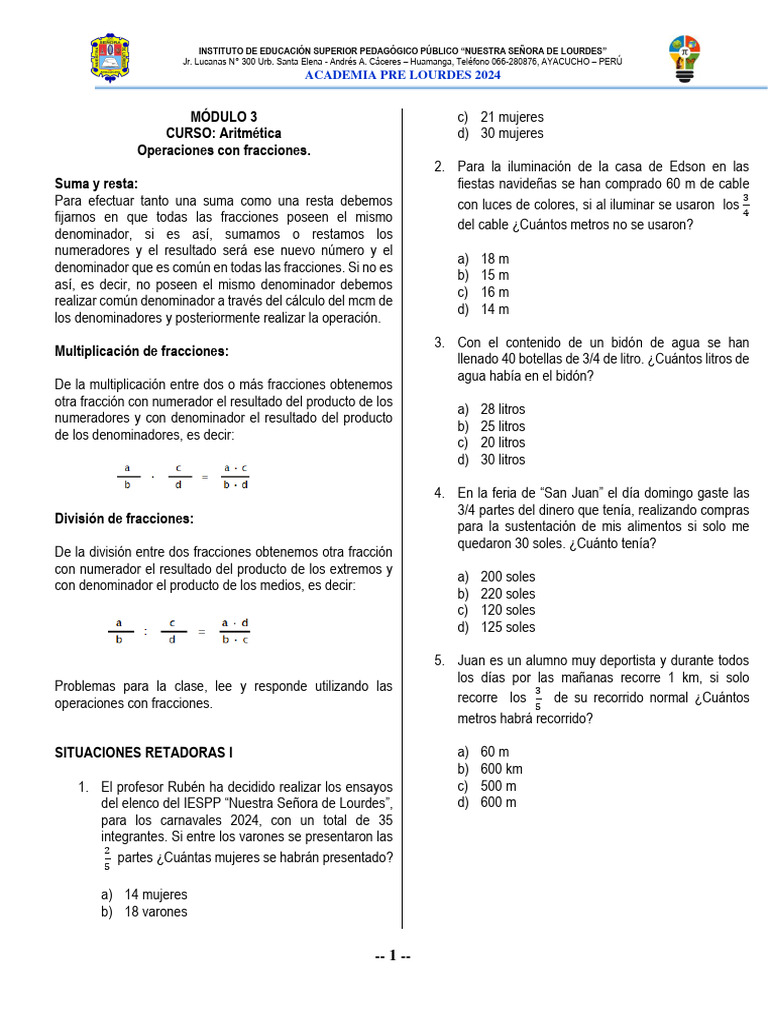 MODULO 3 Y 4 Aritmetica Por Fin | PDF | Aritmética | Matemática Elemental
