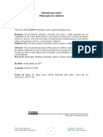 De Puig, I (2018) - Filosofia para Niños. Voces de La Educacion