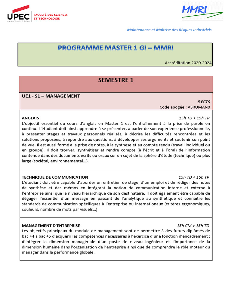 Master MMRI : Risques et Maintenance | PDF | Ingénierie de fiabilité ...