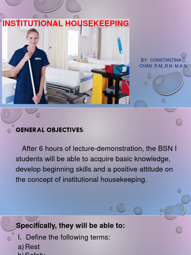 What Is Domestic And Institutional Housekeeping