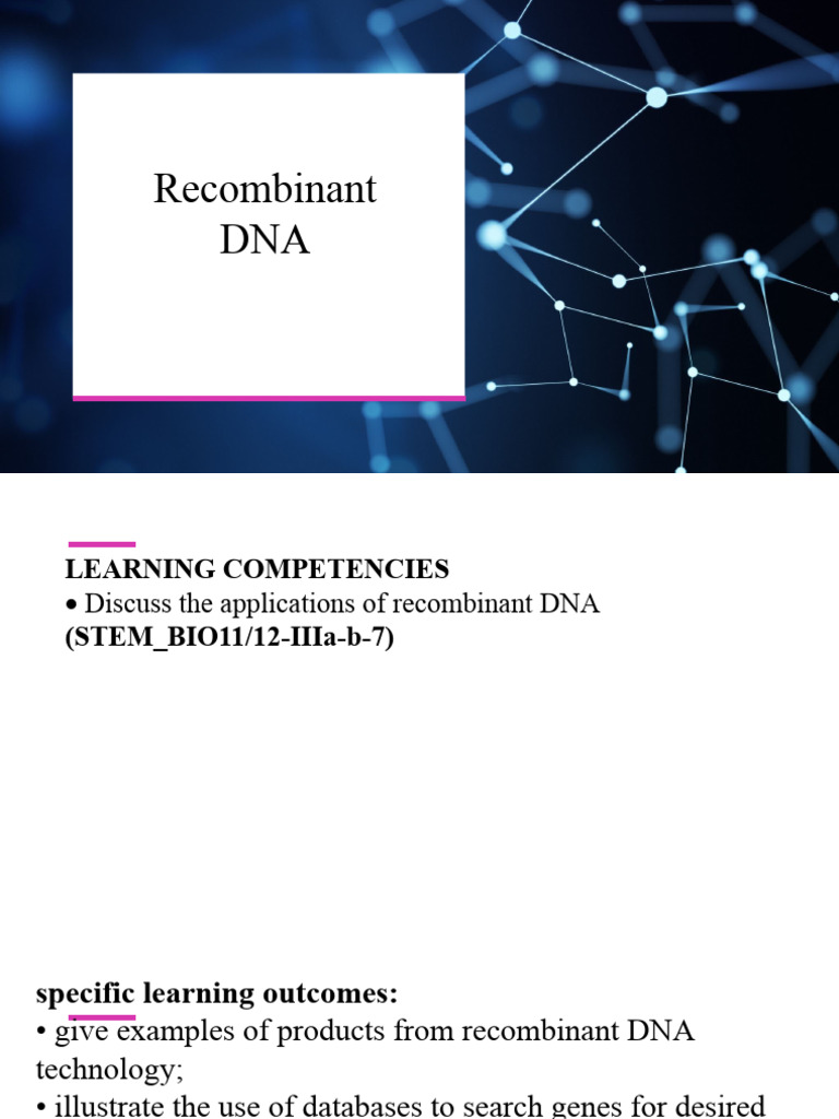 Dna Recombinationnew Pdf Polymerase Chain Reaction Primer