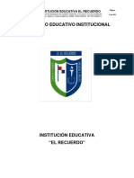 Proyecto Educativo Institucional: Institución Educativa El Recuerdo