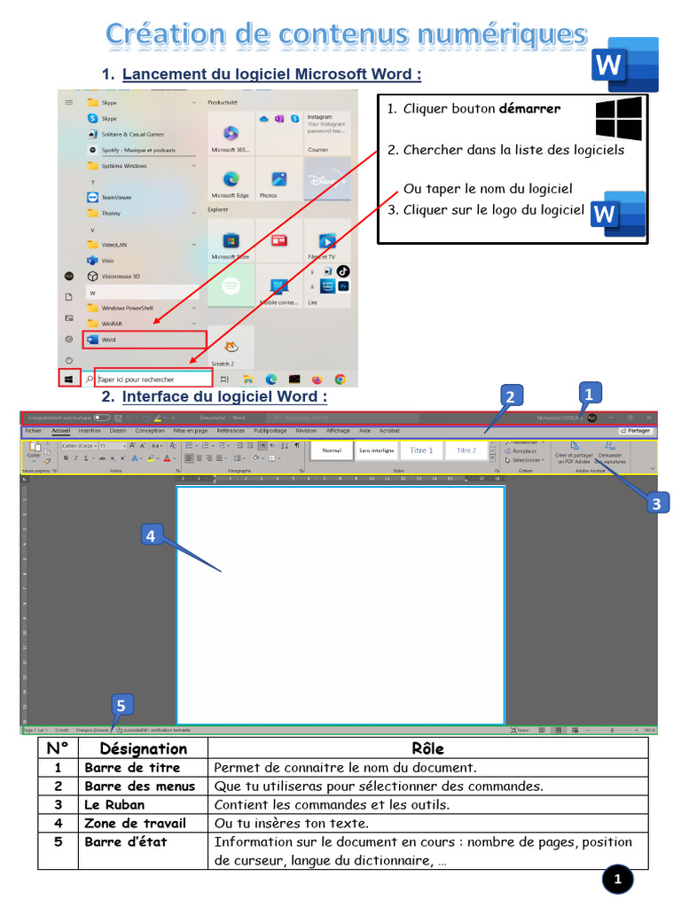 Interface de Microsoft Word en Français | PDF | Écriture bicamérale ...