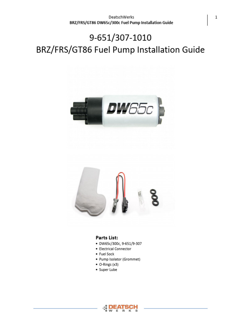 FRSBRZ Fuel Pump Install Instructions With Pictures Download Free PDF Electrical Connector