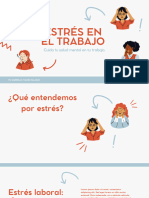 Presentación Salud Mental y Estrés en El Trabajo Colorida Llamativa Ilustrada Divertida Azul y Naranja