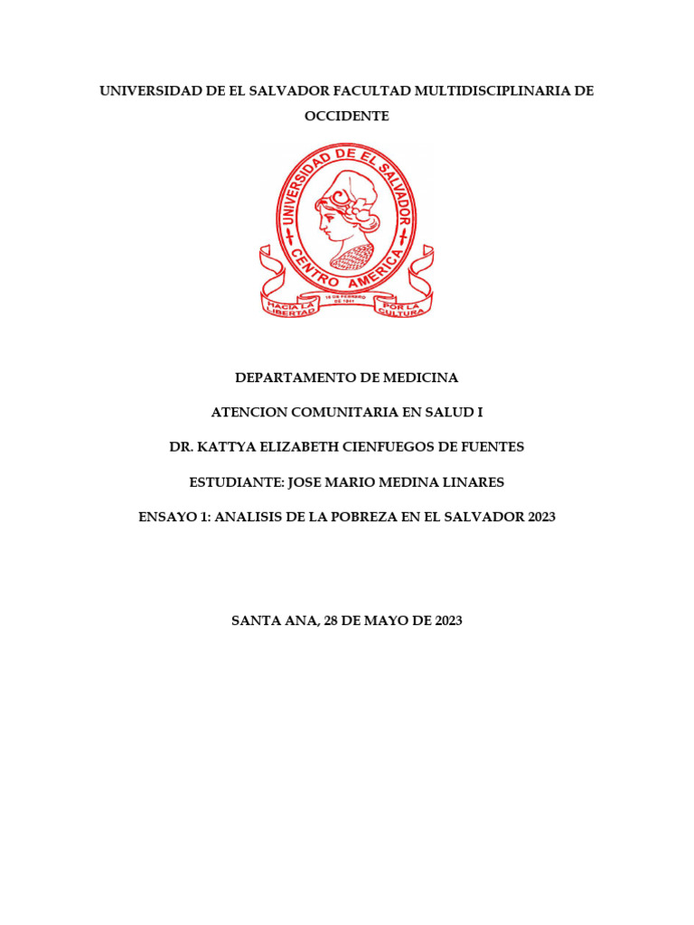 Analisis de Pobreza en El Salvador | PDF | Pobreza | Pobreza e indigencia