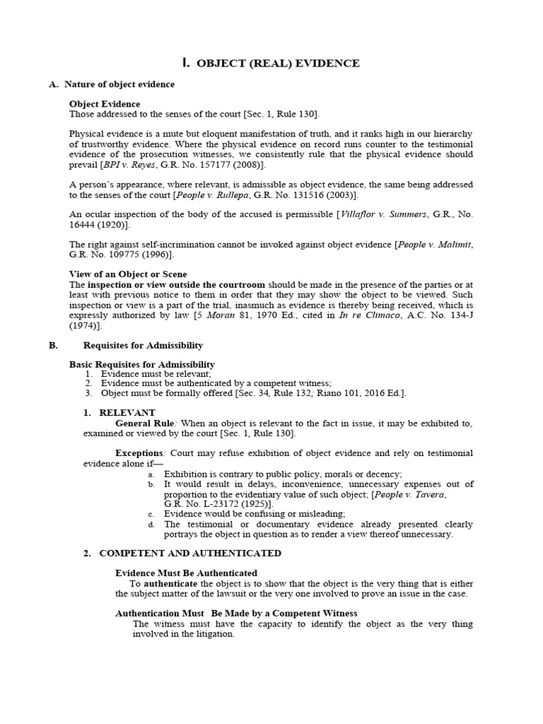 Understanding Object Evidence in Trials | PDF | Dna Profiling ...
