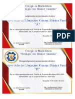 Certificado Feria de Proyectos Participación