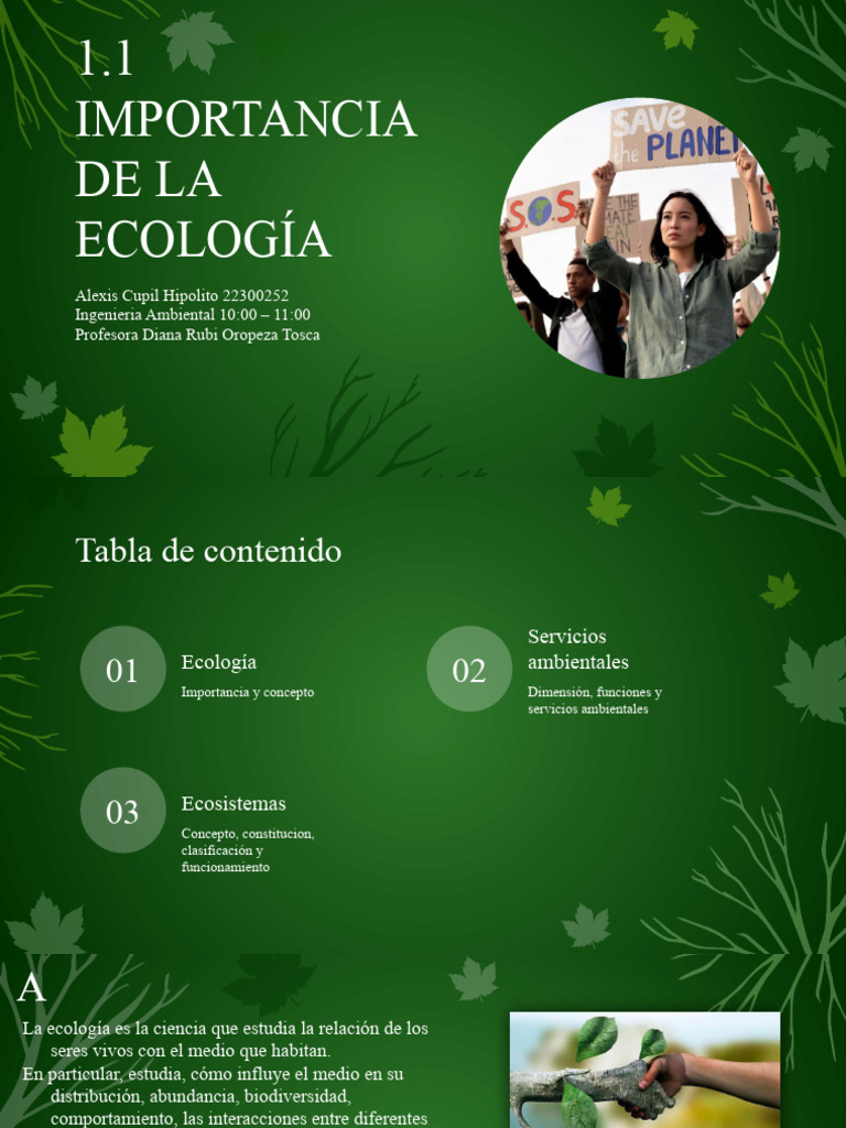 Importancia de la Ecología y Ecosistemas | PDF | Ecosistema | Entorno ...