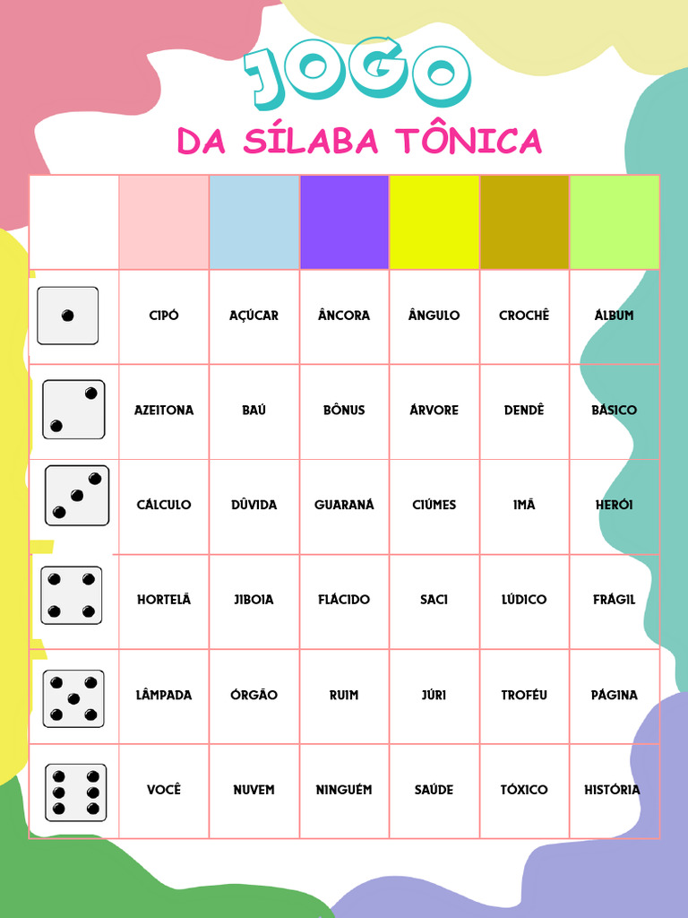 Jogo Interativo: Sílaba Tônica | PDF