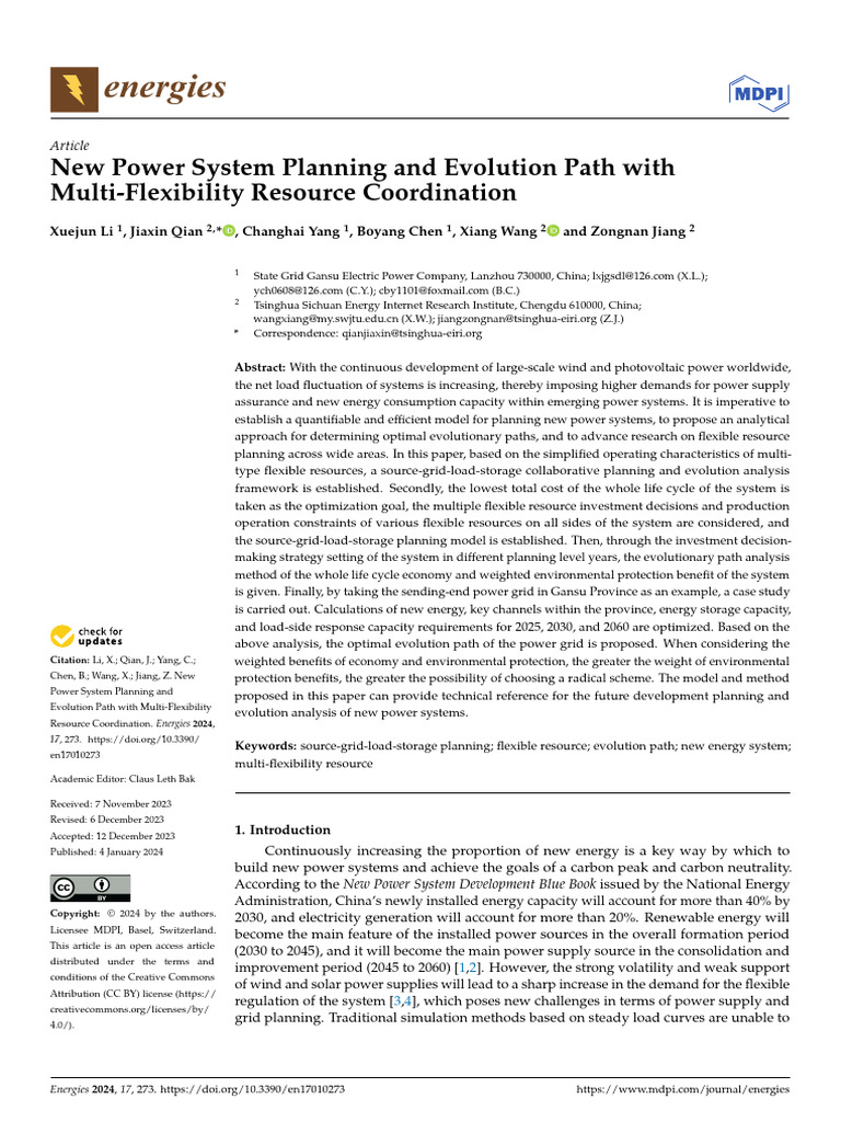 Energies 17 00273 | PDF | Wind Power | Electrical Grid