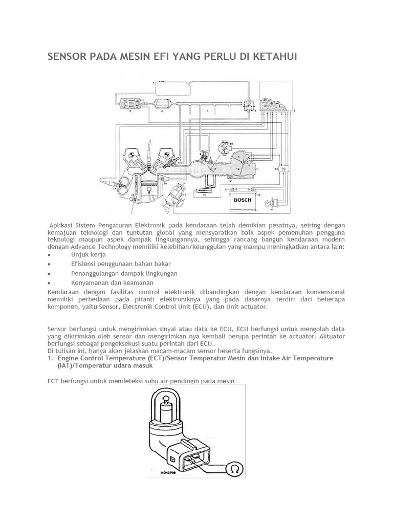 Sensor Pada Mesin Efi Yang Perlu Di Ketahui | PDF