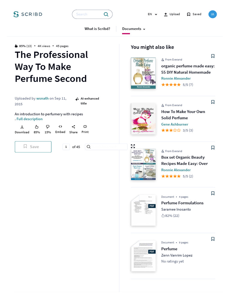 The Professional Way To Make Perfume Second Edition - PDF - Perfume ...