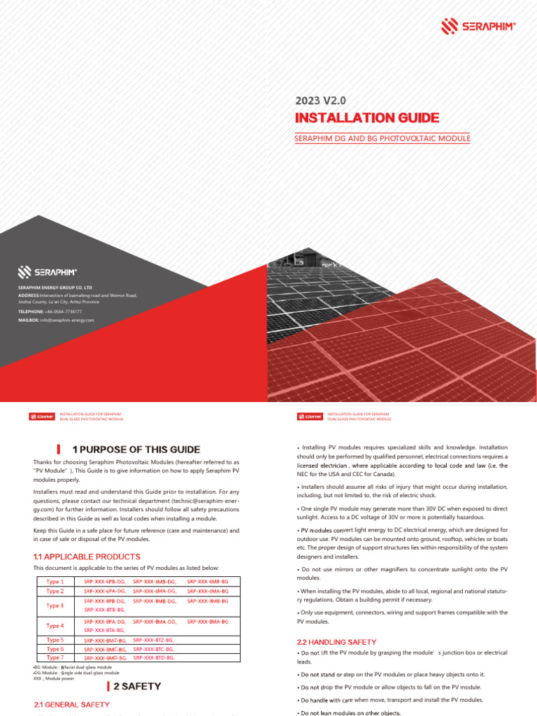 Seraphim Dual Glass PV Module Guide | PDF | Photovoltaics | Solar Panel