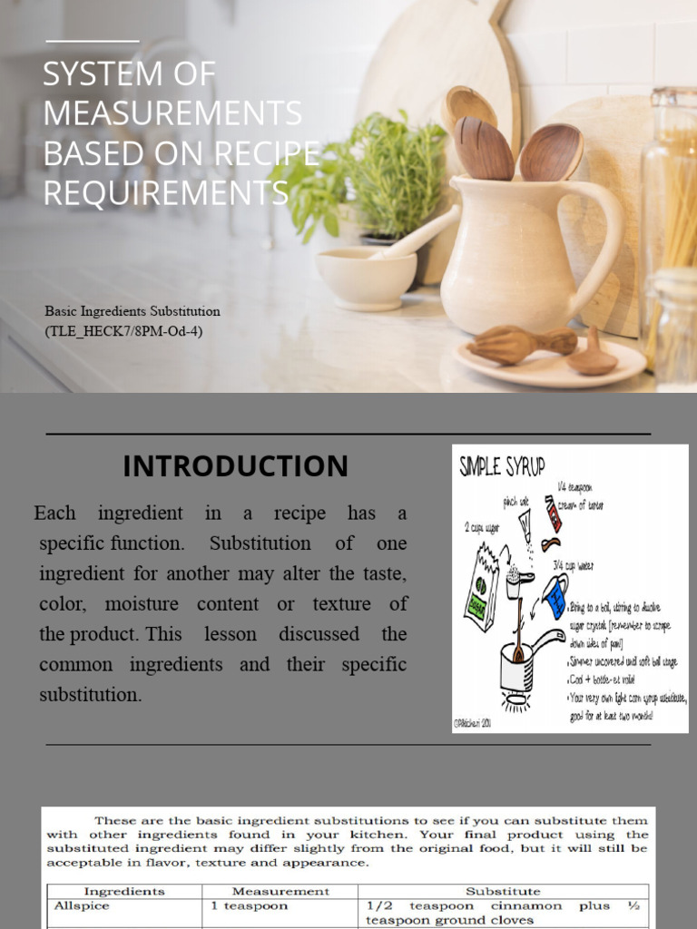 Ingredient Substitution Guide | PDF