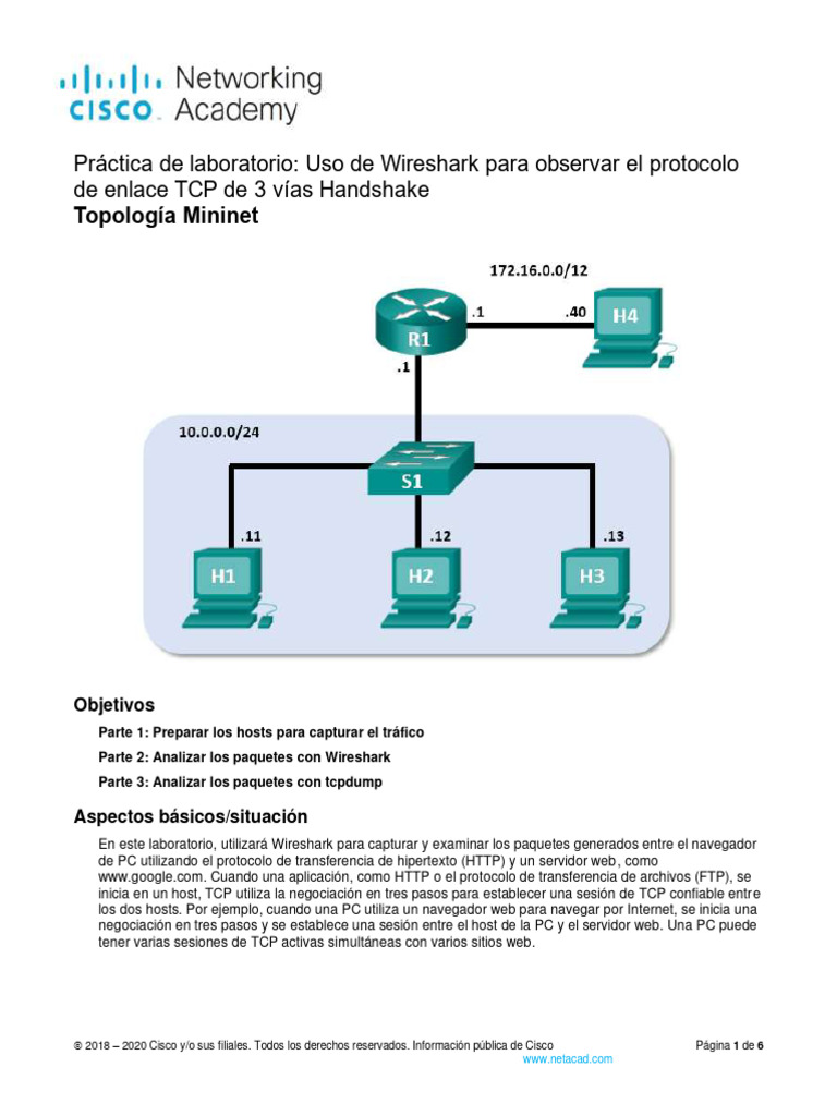 Análisis del TCP 3-Way Handshake con Wireshark | PDF | Protocolo de ...