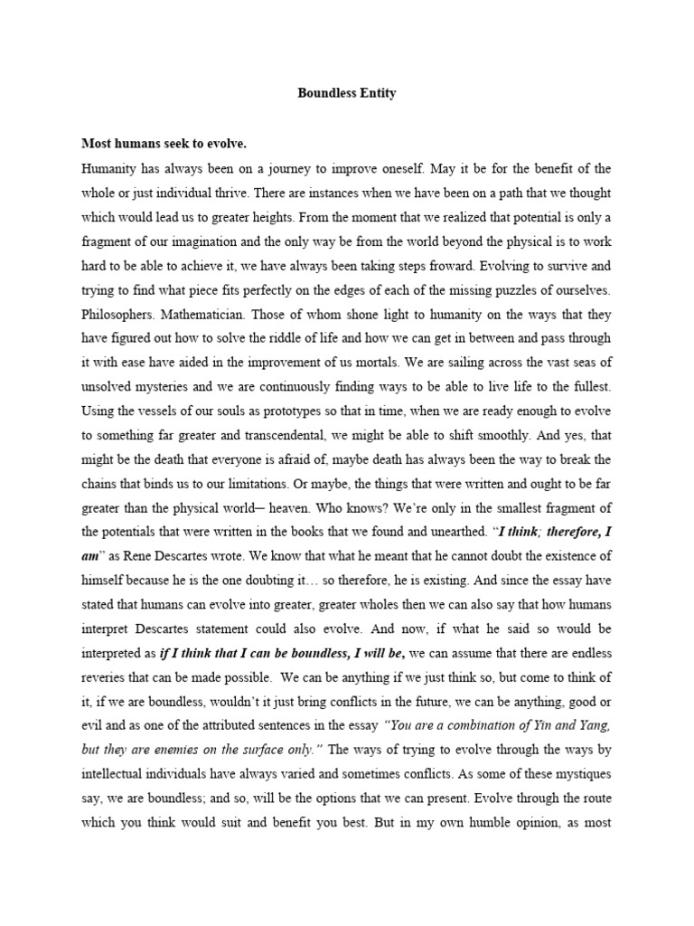 Boundless Entity | PDF | Yin And Yang
