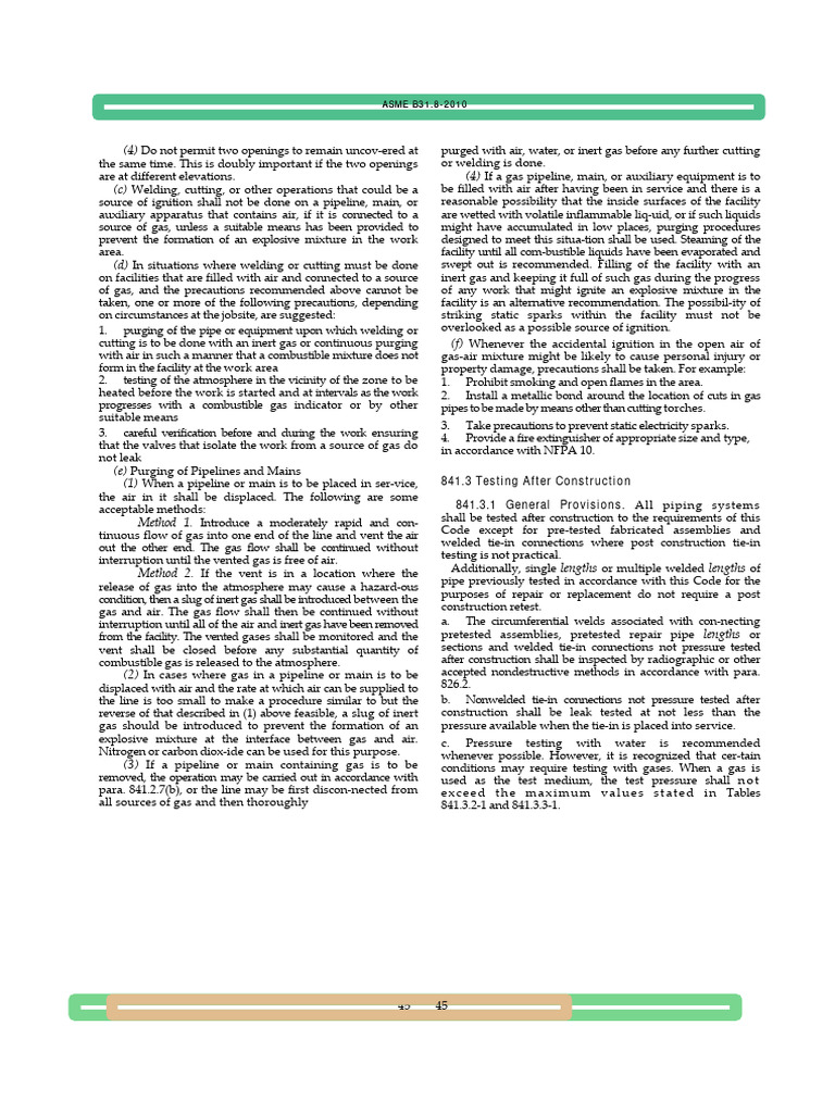 ASME B31.8 Pipeline Safety Guidelines | PDF | Pipe (Fluid Conveyance ...