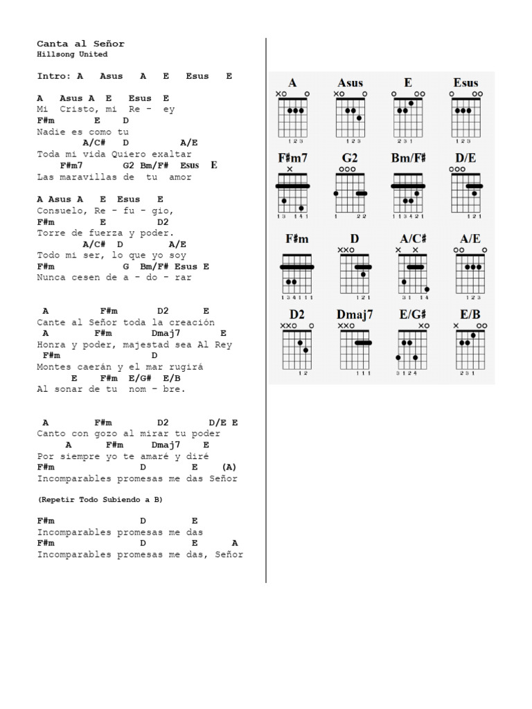 Canta Al Señor Acordes Pdf
