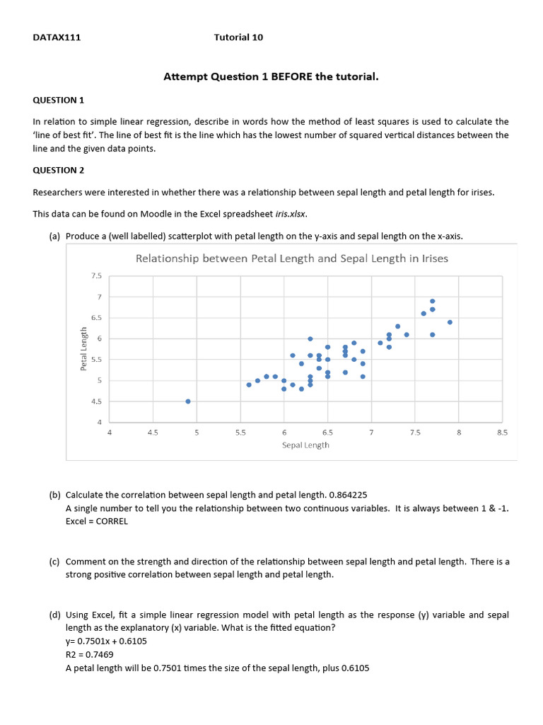 Tutorial 10_1ec7f7b2060e13e85edaaecd916db01d | PDF | Regression ...
