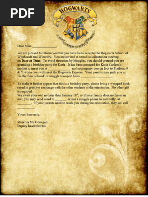 Hogwarts Acceptance Letter Template 18