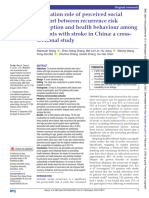 Mediation Role of Perceived Social Support Between Recurrence Risk Perception and Health Behaviour Among Patients With Stroke in China: A Cross-Sectional Study