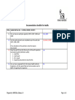 Documentation Checklist For Audits